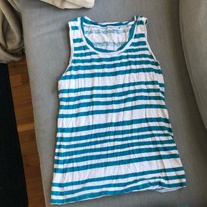 Blue and white striped Loft sleeveless tee